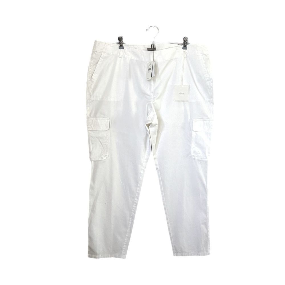 J Jill Chino Cargo White Stretch Pants Size 20 NWT